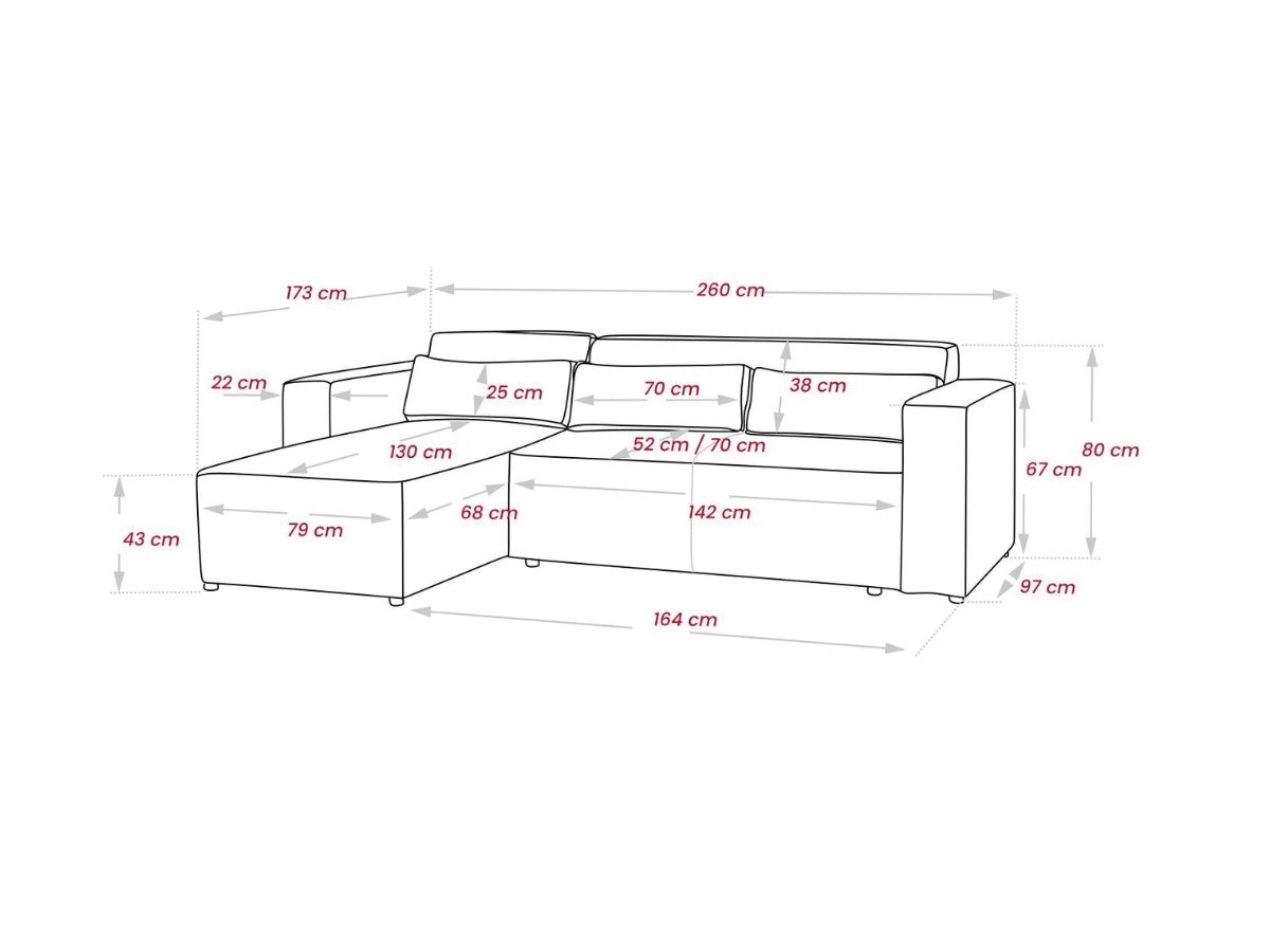 Alexis Right Facing Sofa Bed With Storage