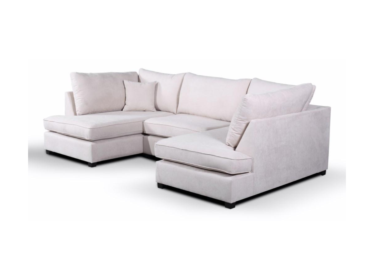 Savoy Full Back Small U Shape Corner Cream + Footstool
