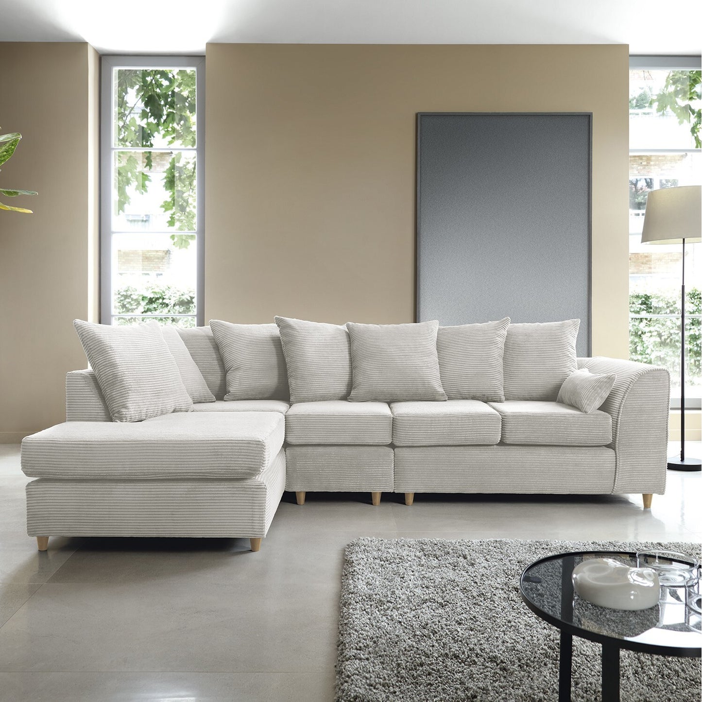 JUMBO CORD SCATTERBACK CORNER 5- SEATER SOFA