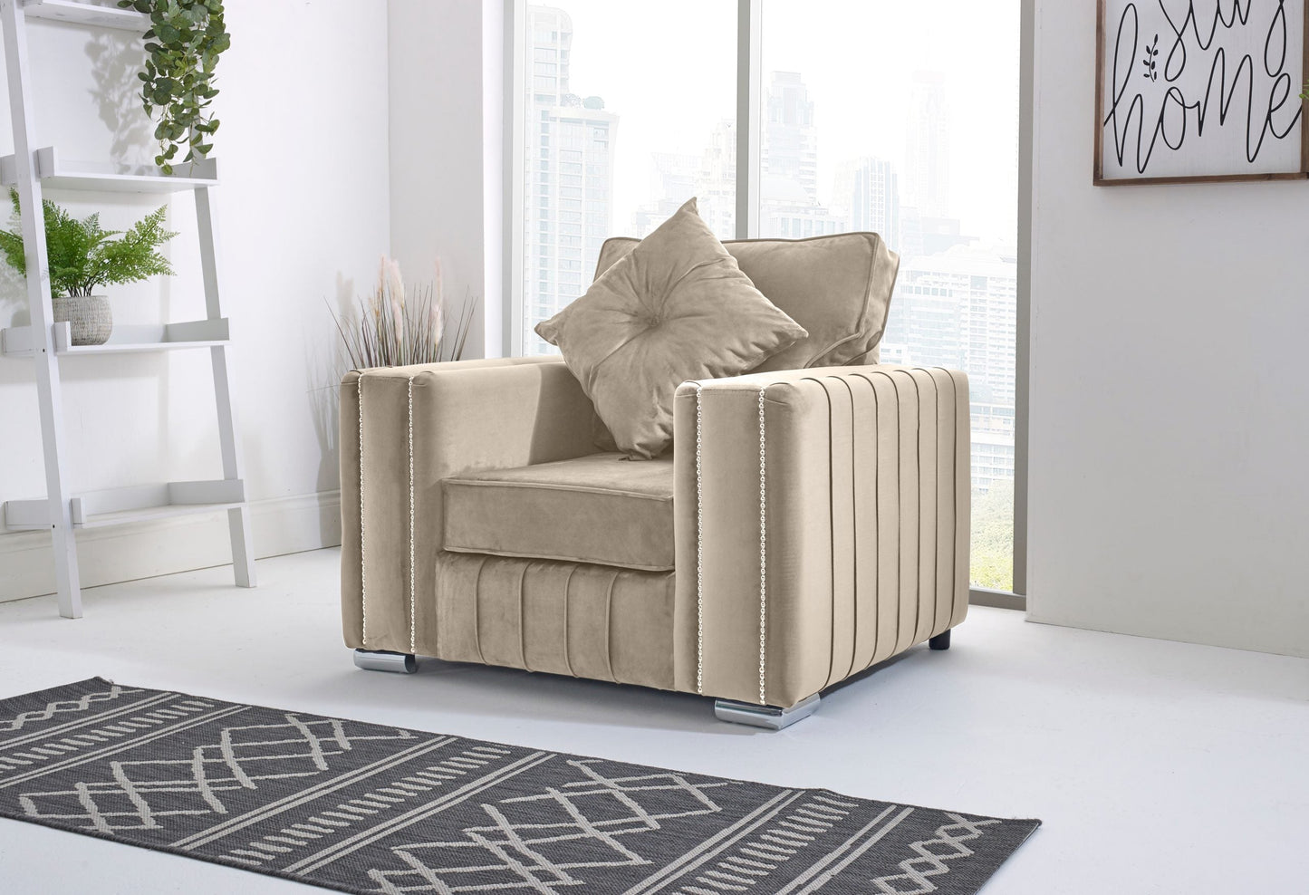 LILLY FULLBACK CORNER SOFA WITH PLUSH CUSHIONS