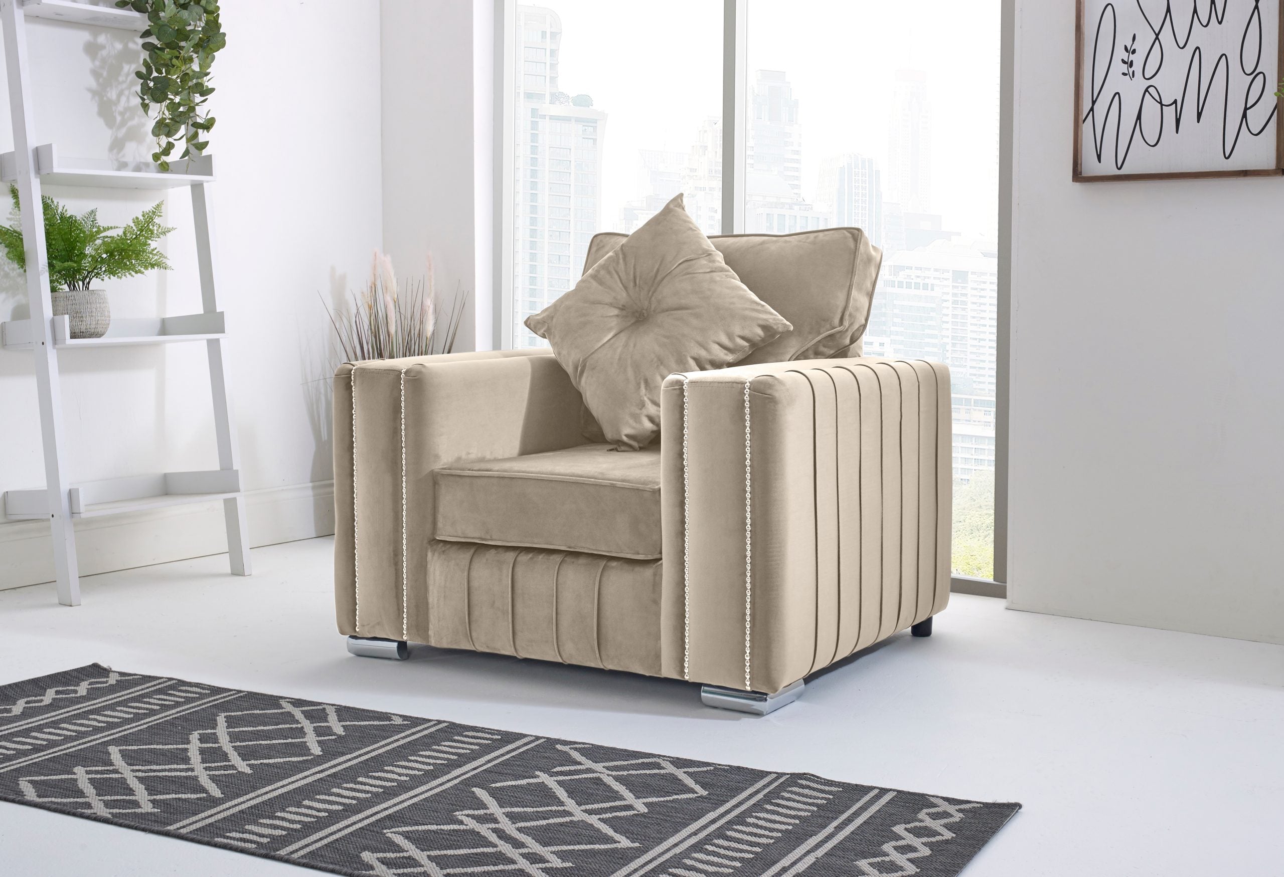 LILLY FULLBACK CORNER SOFA WITH PLUSH CUSHIONS