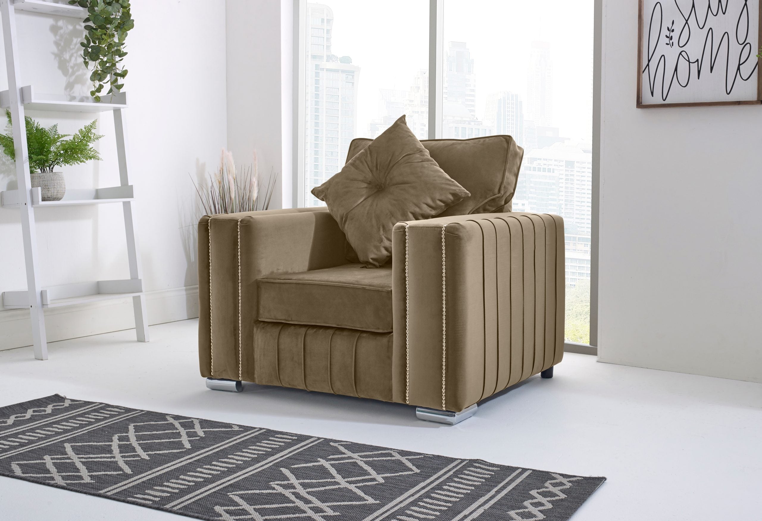 LILLY FULLBACK CORNER SOFA WITH PLUSH CUSHIONS