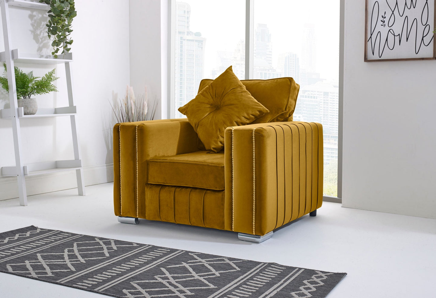 LILLY FULLBACK CORNER SOFA WITH PLUSH CUSHIONS