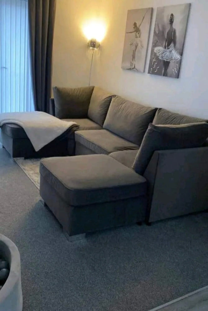 The Bishop Luxe U-Shape Sofa — Comes with 2 Giant Removable Stools!