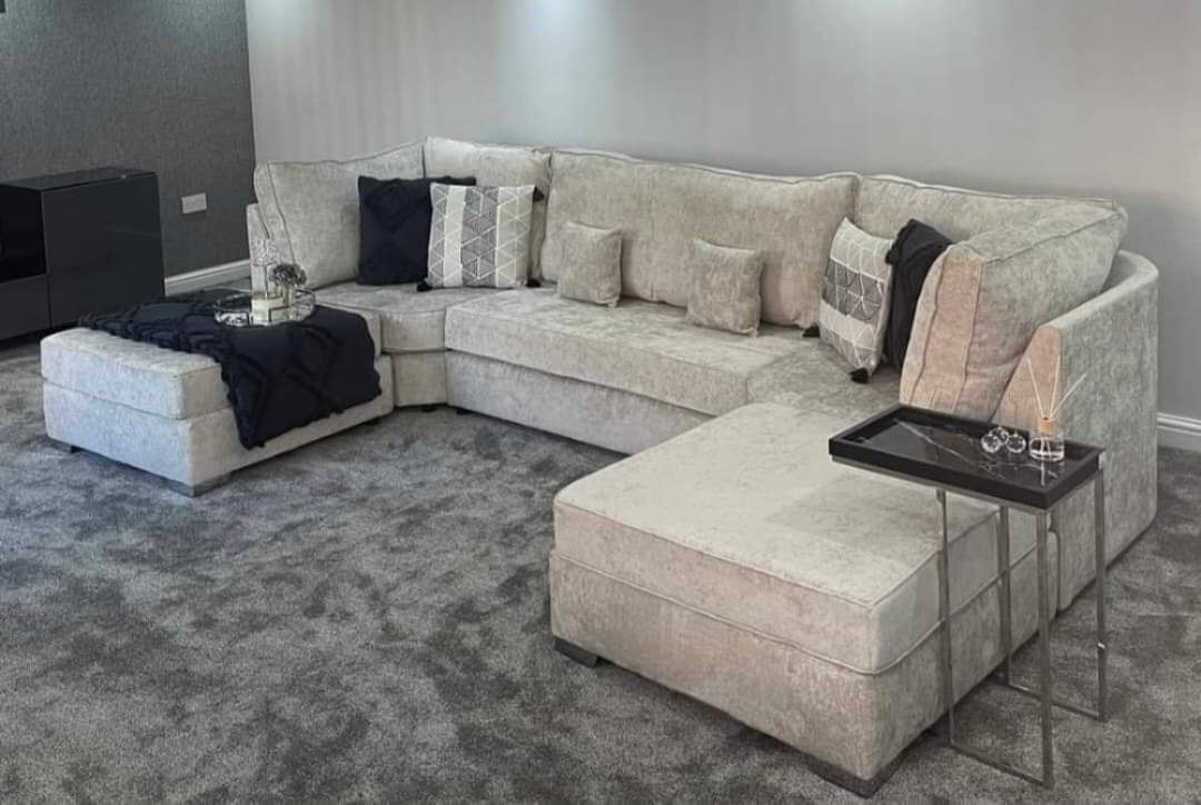 The Bishop Luxe U-Shape Sofa — Comes with 2 Giant Removable Stools!