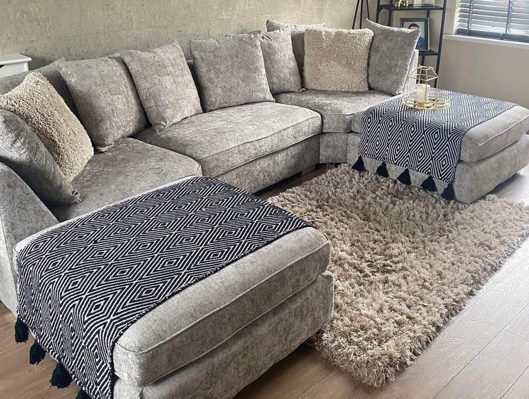 The Bishop Luxe U-Shape Sofa — Comes with 2 Giant Removable Stools!