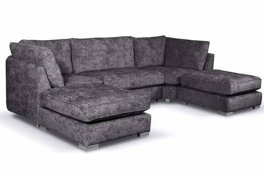 BISHOP U SHAPE SOFT CHENILLE FULL BACK LARGE SOFA