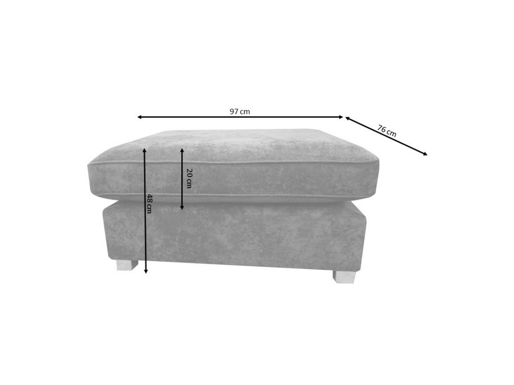 Savoy Full Back Small U Shape Corner Cream + Footstool