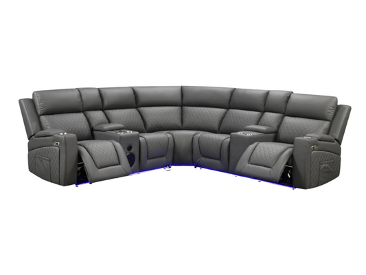Foster Electric Recliner Corner Leather Sofa