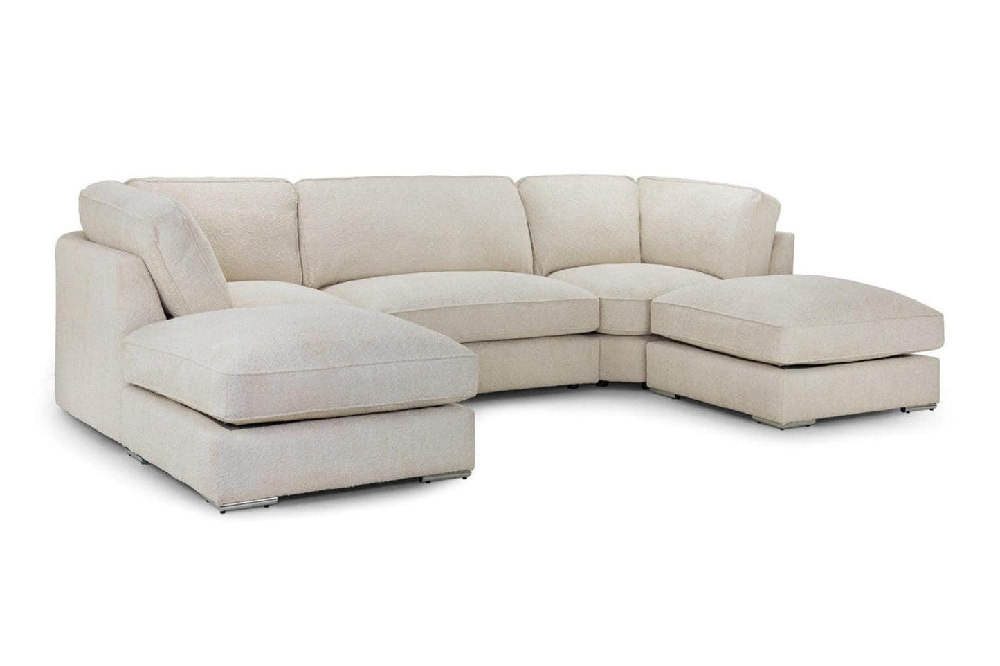 U-SHAPE BOUCLE/ TEDDY FABRIC SOFA