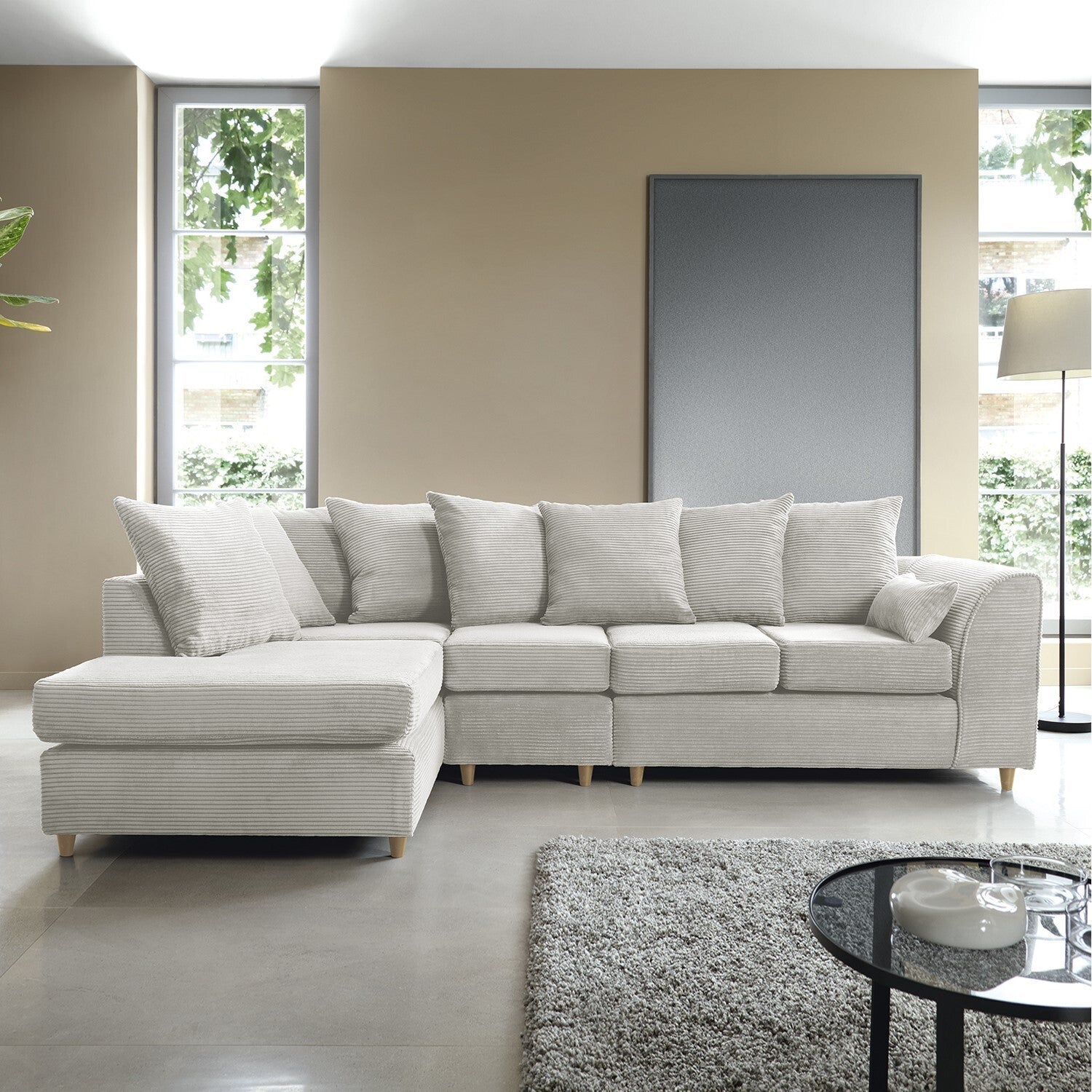 JUMBO CORD SCATTERBACK CORNER 5- SEATER SOFA