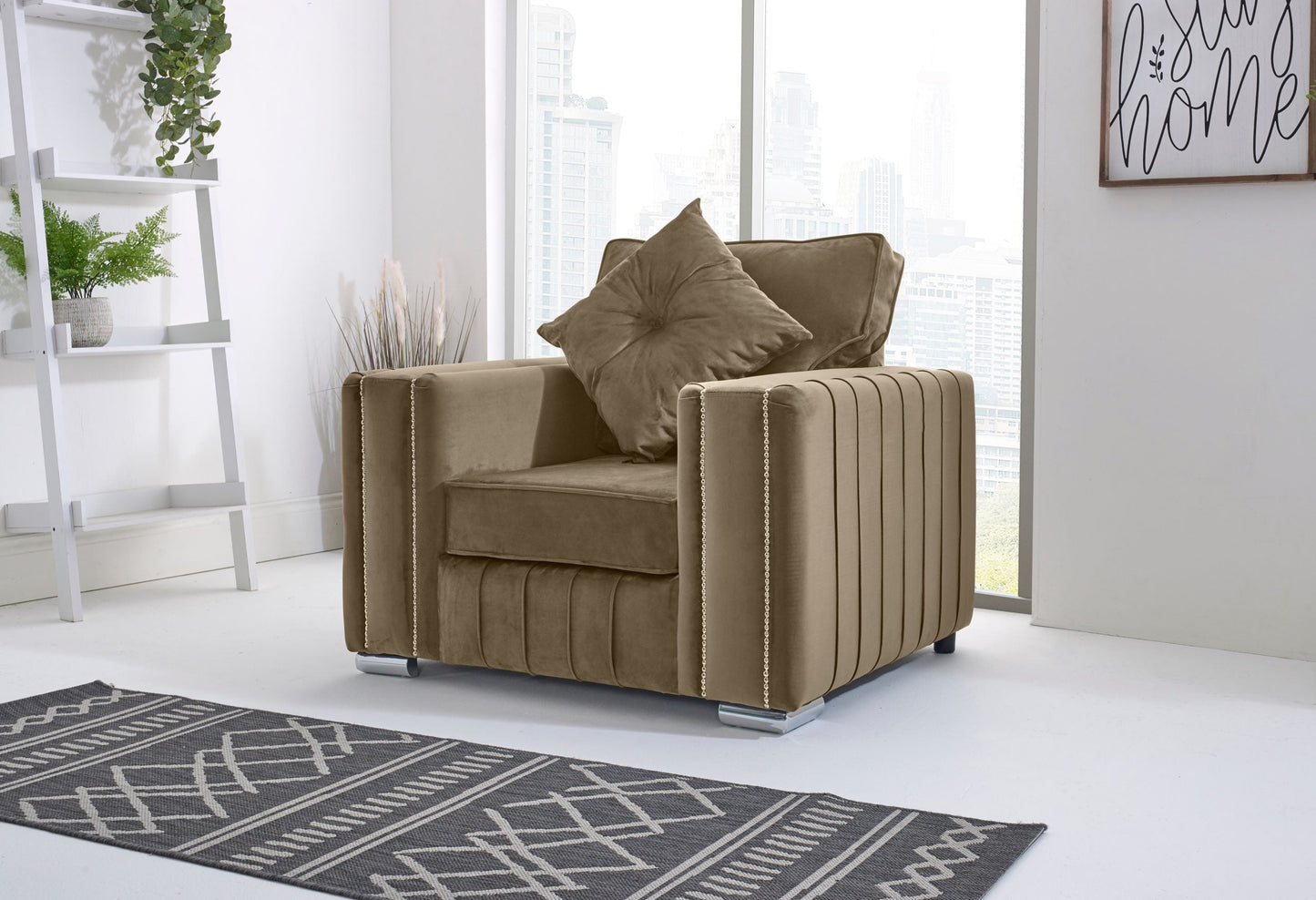 LILLY FULLBACK CORNER SOFA WITH PLUSH CUSHIONS