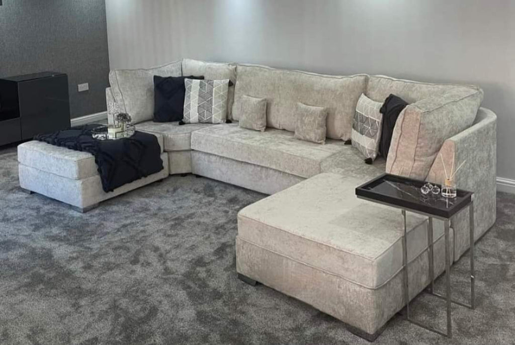 The Bishop Luxe U-Shape Sofa — Comes with 2 Giant Removable Stools!