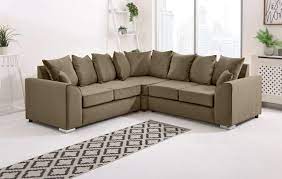 PLUSH VELVET LARGE CORNER SOFA WITH DUAL ARMREST