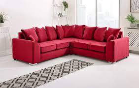 PLUSH VELVET LARGE CORNER SOFA WITH DUAL ARMREST