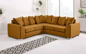 PLUSH VELVET LARGE CORNER SOFA WITH DUAL ARMREST