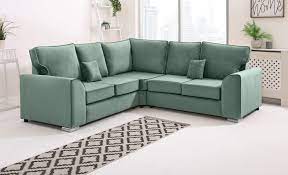 PLUSH VELVET LARGE CORNER SOFA WITH DUAL ARMREST