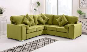 PLUSH VELVET LARGE CORNER SOFA WITH DUAL ARMREST