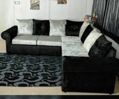 CRUSH VELVET LARGE CORNER SOFA WITH DUAL ARMREST